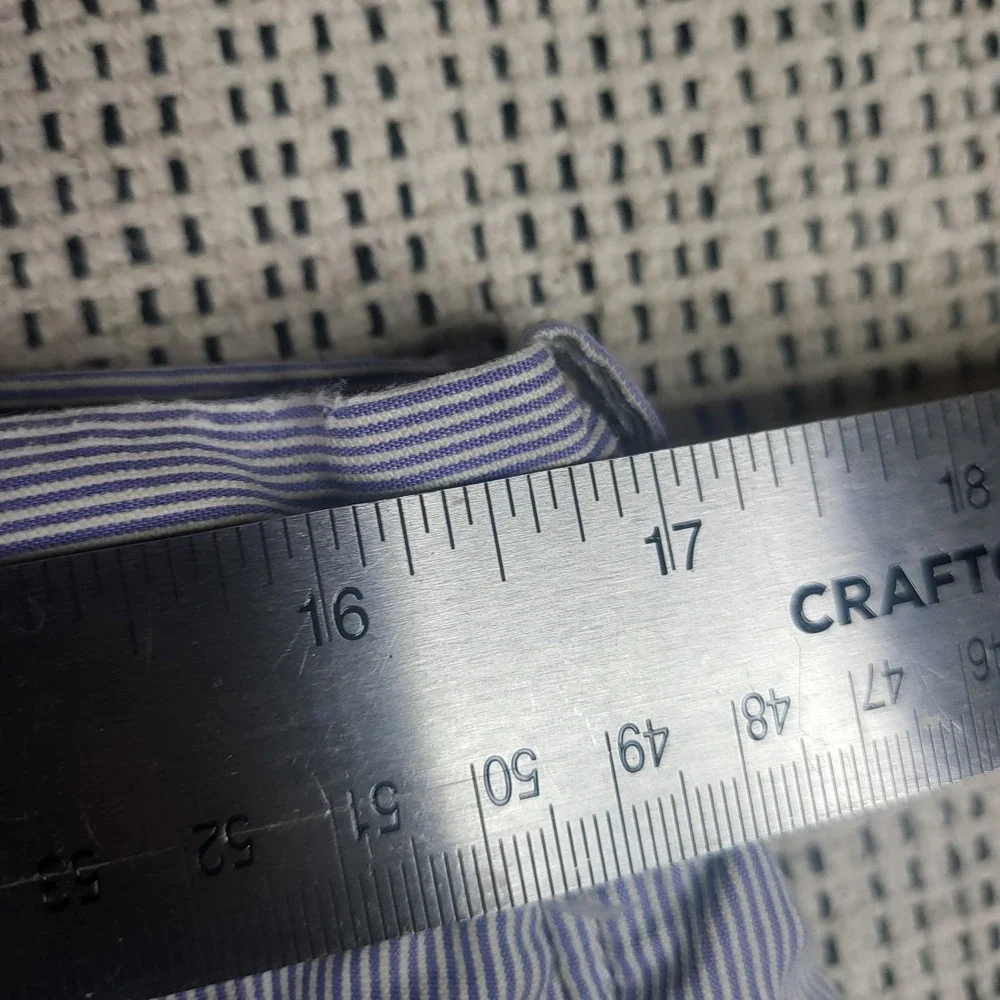 J Crew Pants Mens 34x32 Blue White Pinstripe Classic Slim Fit Cotton Preppy‎